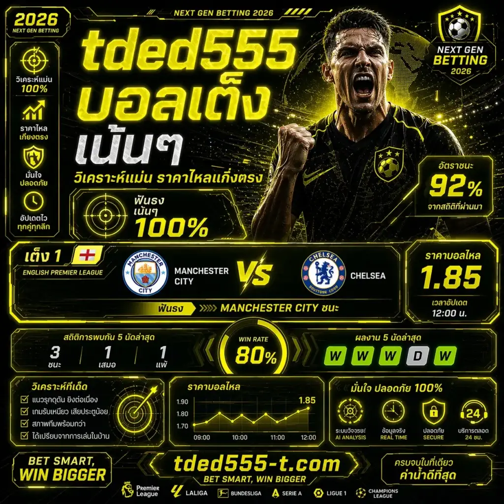 tded555 บอลเต็ง เน้นๆ วิเคราะห์แม่น ราคาไหลเที่ยงตรง